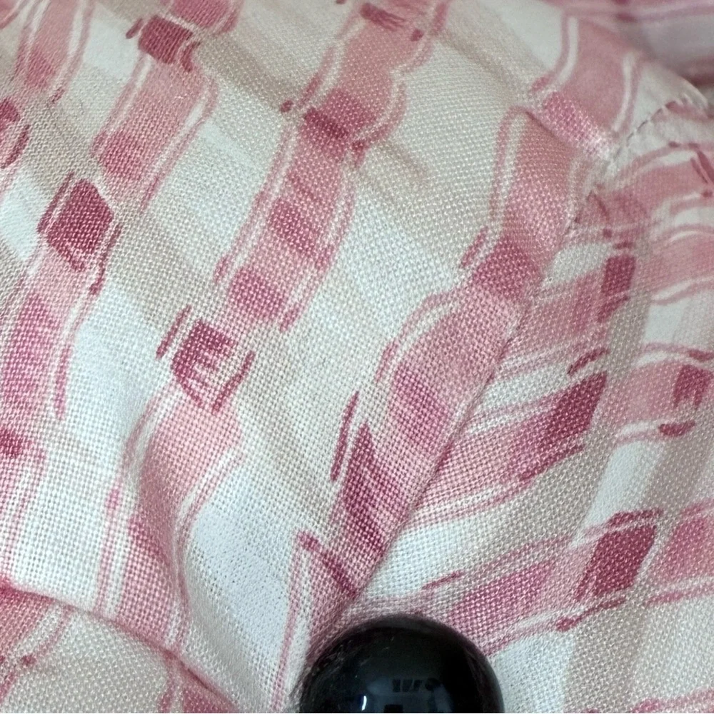 NWOT Saks Fifth Avenue Vintage Pink/White w/It. tan Striped Bear, stuffed muslin
